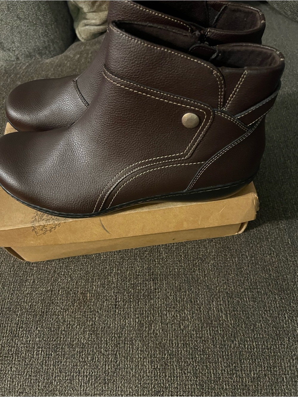 Clarks Women's Brown Leather Ankle Boots